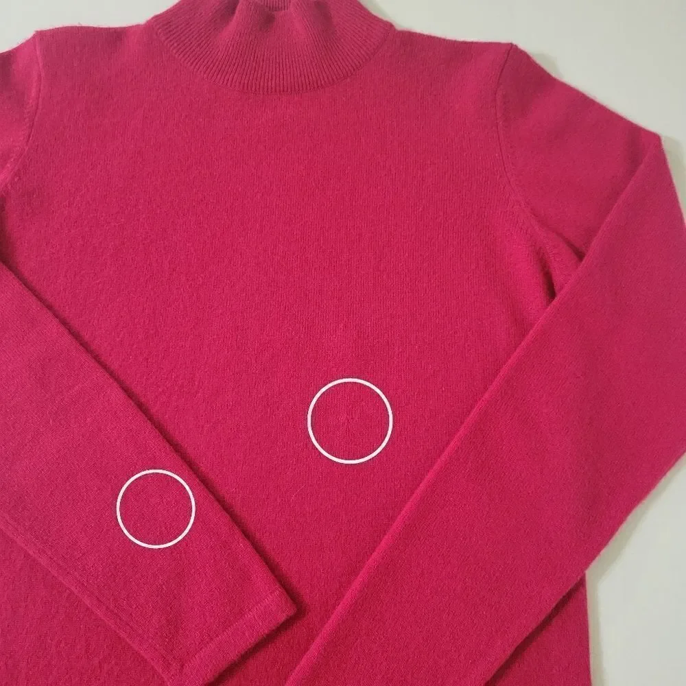 Cashmere House Women's Red Mock Neck Pullover Long Sleeve Sweater